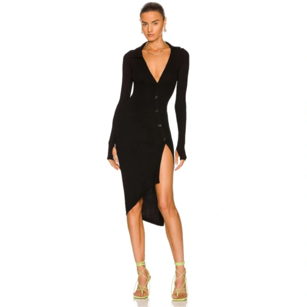 NWT ALIX NYC Black Lanette Asymmetrical Dress Size Small $295